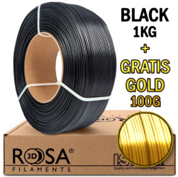 ROSA 3D Filaments PLA Starter Refill 1,75mm 1kg Czarny Black +gratis