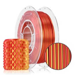 ROSA 3D Filaments PLA Magic Silk 1,75mm 300g Czerwono Złoty Fire