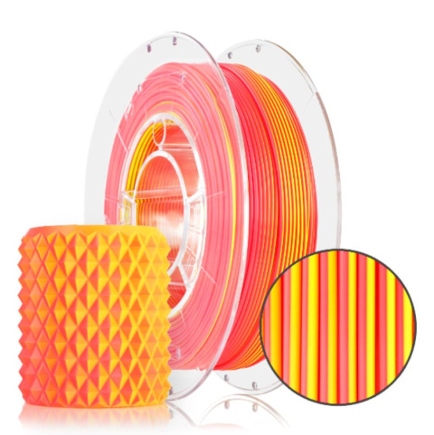 ROSA 3D Filaments PLA Magic Silk 1,75mm 300g Neonowy Żółto Pomarańczowy Neon