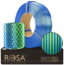 ROSA 3D Filaments Refill PLA Magic Silk 1,75mm 1kg Niebiesko Zielony Lagoon