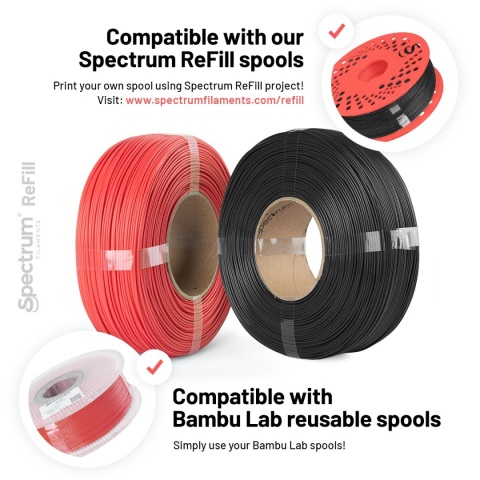 Filament Spectrum ReFill PLA SILK 1.75mm 1kg Aluminium Silver