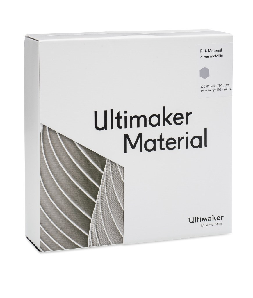 Filament Ultimaker 2,85 PLA Silver Metallic NFC
