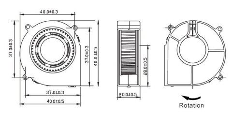 Wentylator, Turbina, BLOWFAN 12V 40x40