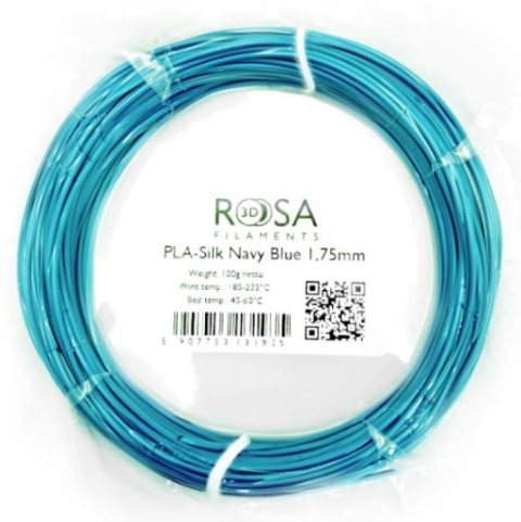 ROSA 3D Filaments PLA Silk 1,75mm 100g ciemny niebieski/ Navy Blue